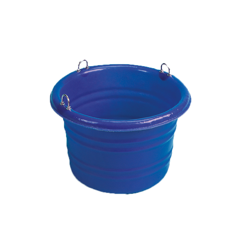Large Feed Tub Stubbs C/W 3x U Fittings Blue