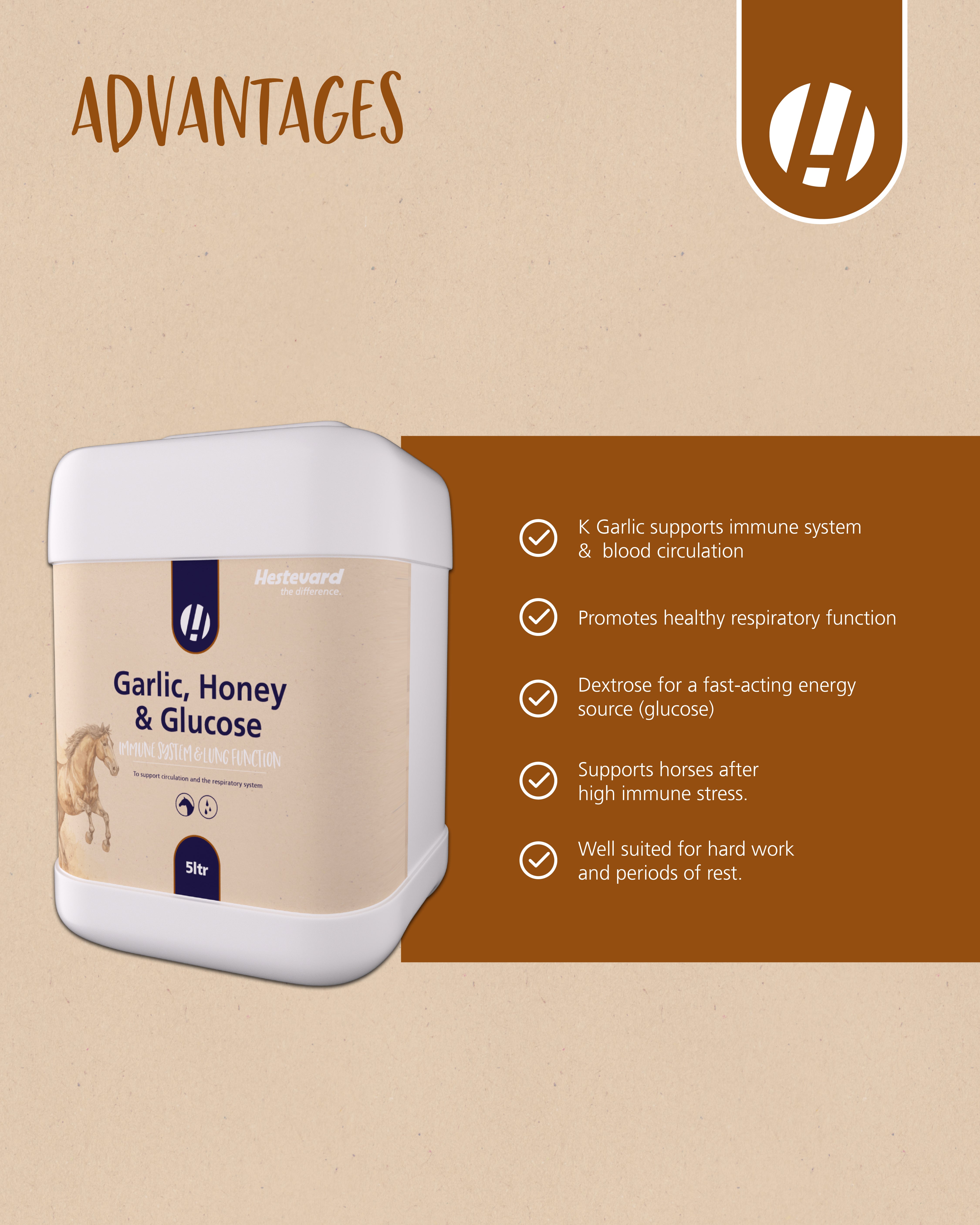 Hestevard Garlic, Honey & Glucose